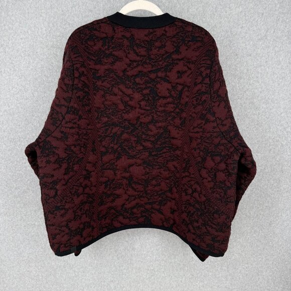 Lululemon Jacquard Multi-Texture Crew Neck Sweater Size 14 Red Merlot Black Wool - Picture 4 of 11